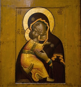 madonna, bambino, oro, icona, aureola, quadro, mani, tavola