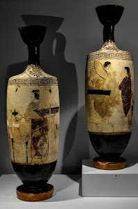 vasi, nero, due, ombra, museo, disegni, anfore, antico, antichi, ombre, antichità, argilla, terracotta, ocra