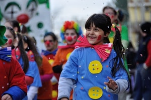 carnevale, bambina, fiocco, coriandoli, maschere, azzurro, colori, bambino, costume, sorriso, bambini