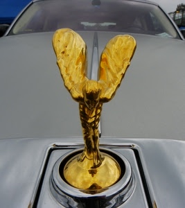 oro, ali, auto, cofano, angelo, simbolo, automobile, statuetta, grigio, macchina
