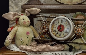 orologio, coniglio, pupazzo, orecchie, bottoni, quadretti, rosso, pizzo, numeri, lancette, stoffa, oggetti, fiori, giocattolo, bianco, cerchi
