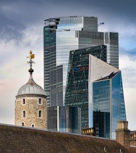finestre, torre, cielo, cupola, nuvole, grattacieli, contrasto, vetro, comignolo, moderno, riflessi, tetto, banderuola, grattacielo, antico, contrasti, vetrate, palazzo, vetri