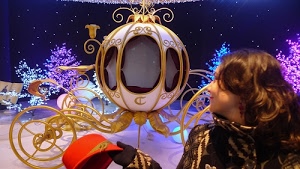 carrozza, cappello, fiaba, zucca, ruote, rosso, profilo, dorato, donna, luci, cenerentola, oro, bambina, capelli, favola