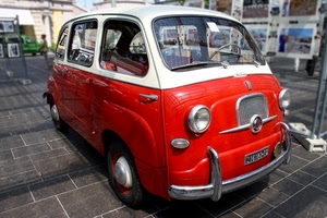 rosso, seicento, auto, bianco, automobile, multipla, fiat, bicolore, strada, epoca, macchina, fari