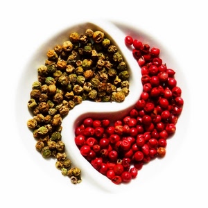rosso, bacche, bianco, piatto, semi, frutti, curve, giallo, verde, pepe, esse, divisorio, grani, ciotola, due