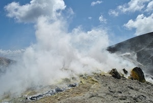 montagna, nuvole, vulcano, cielo, nebbia, fumo, solfatara, vapore, rocce, gas, roccia