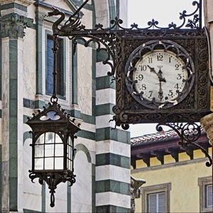 orologio, ferro, lampione, lanterna, antico, ora, numeri, lampada, firenze, lancette
