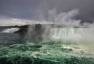 acqua, cascata, verde, nebbia, barca, niagara, cascate, vapore, fiume, battello, nubi, cielo, spruzzi