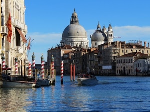 venezia, canale, cupole, motoscafo, acqua, laguna, barca, chiesa, cupola
