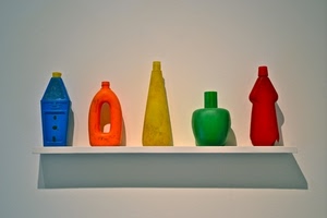 mensola, bottiglie, verde, colori, rosso, giallo, arancione, blu, ombra, cinque, multicolore