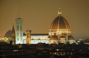 firenze, cupola, campanile, duomo, campanili, chiesa, panorama, città, cupole, notte, giotto, luci, sera, notturno, torri