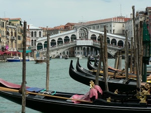 ponte, gondole, venezia, canale, rialto, pali
