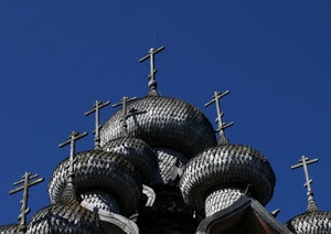 cielo, croci, cupole, chiesa, azzurro, blu, grigio, cupola, ortodosso, ortodossa