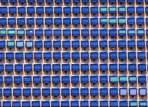 blu, sedie, stadio, quadrati, pattern, geometrie, geometrico, celeste