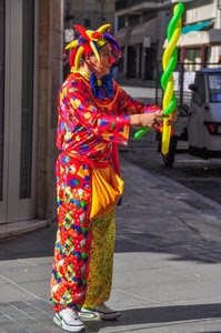 palloncini, colori, pagliaccio, giallo, rosso, artista, strada, cappello, multicolore, clown, maschera