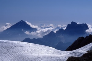 nuvole, neve, montagne, cielo, montagna, bianco, inverno, panorama