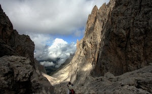 nuvole, montagna, cielo, rocce, roccia, montagne, cime, scalatore