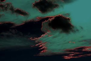 nuvole, astratto, verde, cielo, rosso, nero, colori