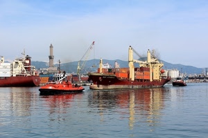 porto, faro, mare, navi, rimorchiatore, acqua, nave, barche, cielo, genova, gru