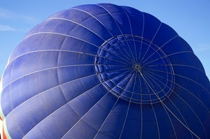 blu, mongolfiera, pallone, cielo, azzurro, cuciture, corda, cerchi