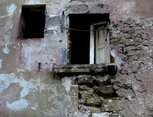 muro, finestre, rudere, legno, sassi, finestra, pietre, casa, due