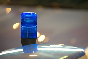 blu, riflesso, lampeggiante, luci, sfocato, riflessi, sirena, luce