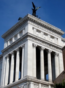 colonne, monumento, statua, bianco, cielo, ali, capitelli, patria