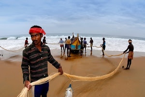 mare, rete, pescatori, spiaggia, pesca, sabbia, barca, uomo, onde