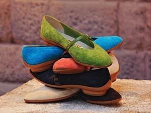 scarpe, colori, verde, pila, ballerine, pietra, azzurro, rosso, multicolore, muro, camoscio
