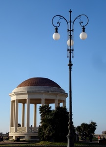 lampione, colonne, alberi, cupola, cielo, parco, verde, tempietto, gazebo