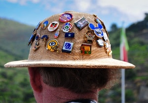 cappello, testa, capelli, spille, uomo, bandiera, paglia, sfocato, tesa, nuca, colori, orecchie, cielo