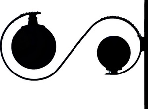 nero, lampione, sfere, controluce, due, bianconero, curve, palle, lampioni, geometrie, minimalismo, bianco