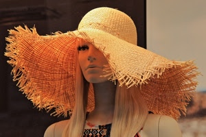 cappello, manichino, paglia, donna, capelli, arancione, vetrina, moda, occhio, bionda