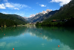 lago, montagna, montagne, boe, panorama, corsie, acqua, boa, verde, riflessi