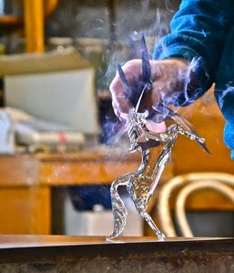 cavallo, vetro, mano, artigiano, fumo, artigianato, pinza