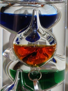 vetro, verde, colori, blu, ampolle, rosso, termometro, sfere, riflessi
