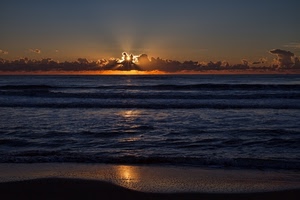 mare, nuvole, tramonto, onde, sole, acqua, spiaggia