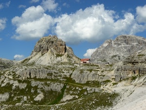 nuvole, montagna, rifugio, cielo, rocce, montagne, sentieri