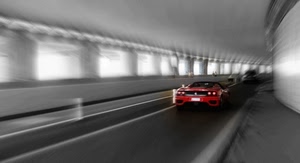 ferrari, rosso, galleria, tunnel, rossa, auto, macchina, strada, veloce