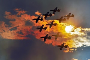 nuvole, sole, aerei, cielo, controluce, formazione, frecce, tricolori, nuvola, ali, squadra, arancione, azzurro, dieci