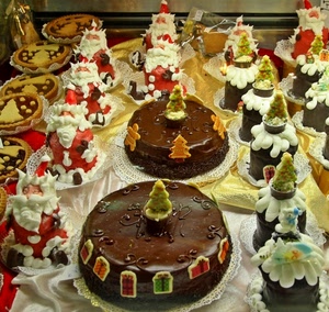 cioccolato, dolci, natale, torte, cibo, decorazioni, torta, tavola