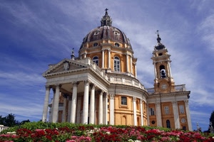 cupola, campanile, fiori, colonne, chiesa, cielo, finestre, nuvole, basilica, bianco, cattedrale, capitelli, croci, santuario, aiuole