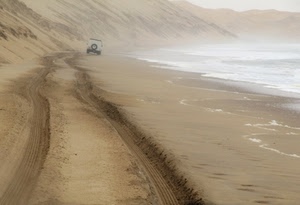 sabbia, mare, spiaggia, auto, fuoristrada, tracce, solchi, foschia