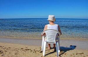 mare, sedia, spiaggia, cappello, sabbia, donna, acqua