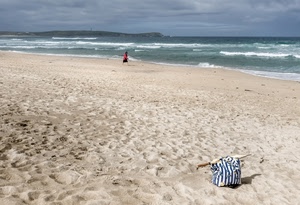 mare, spiaggia, sabbia, onde, borsa, acqua, donna