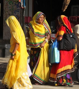 giallo, donne, tre, rosso, colori, indiane, borsa, velo, veli