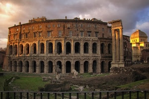colonne, ruderi, archi, roma, nuvole, teatro, cupola, romani, colosseo, anfiteatro