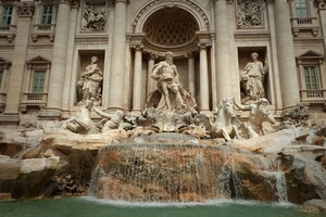 fontana, statue, acqua, roma, monumento, cascata, marmo, trevi