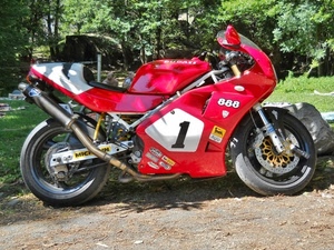 ruote, rosso, motocicletta, alberi, numero, verde, moto, bianco, uno, prato, numeri, serbatoio, erba, manubrio