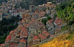 tetti, case, alberi, paese, borgo, panorama, verde, giallo, finestre, paesaggio, vie, città, collina, balconi